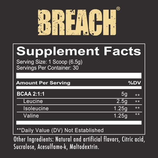 REDCON1 Breach BCAAs, Strawberry Kiwi - Keto Friendly + Sugar Free Ess