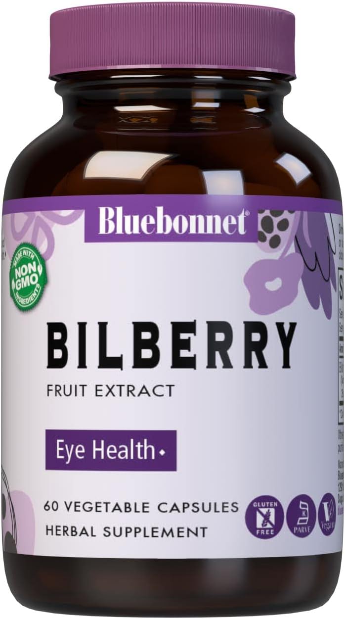 BlueBonnet Bilberry Fruit Extract Supplement, 60 Count