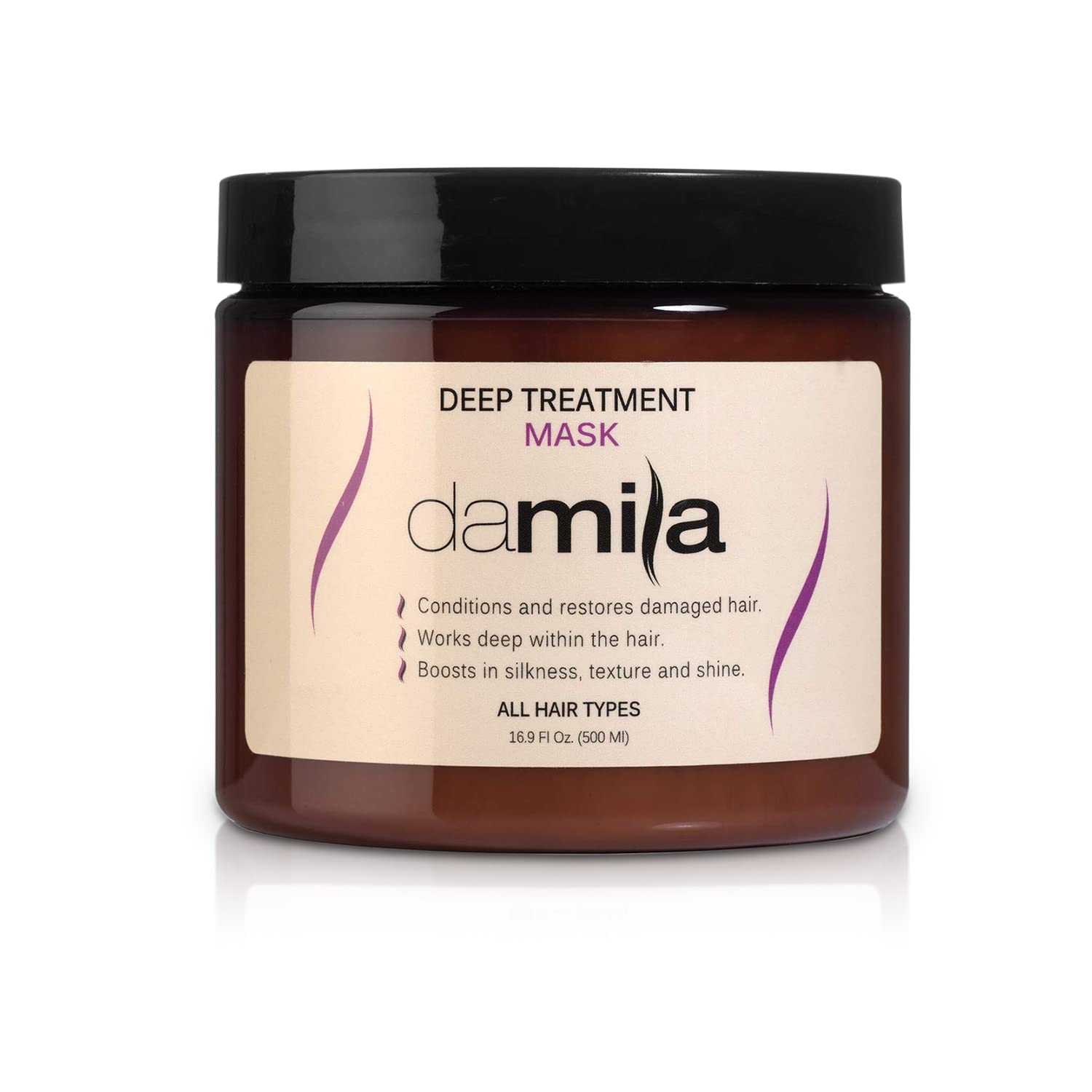 damila Keratin Hair Mask For Dry Damaged Hair - Deep Conditioning Hair Mask For Curly, Frizzy Hair - Removes Frizz, Repairs Split Ends, Restores Silkiness and Shine - 16.9 .