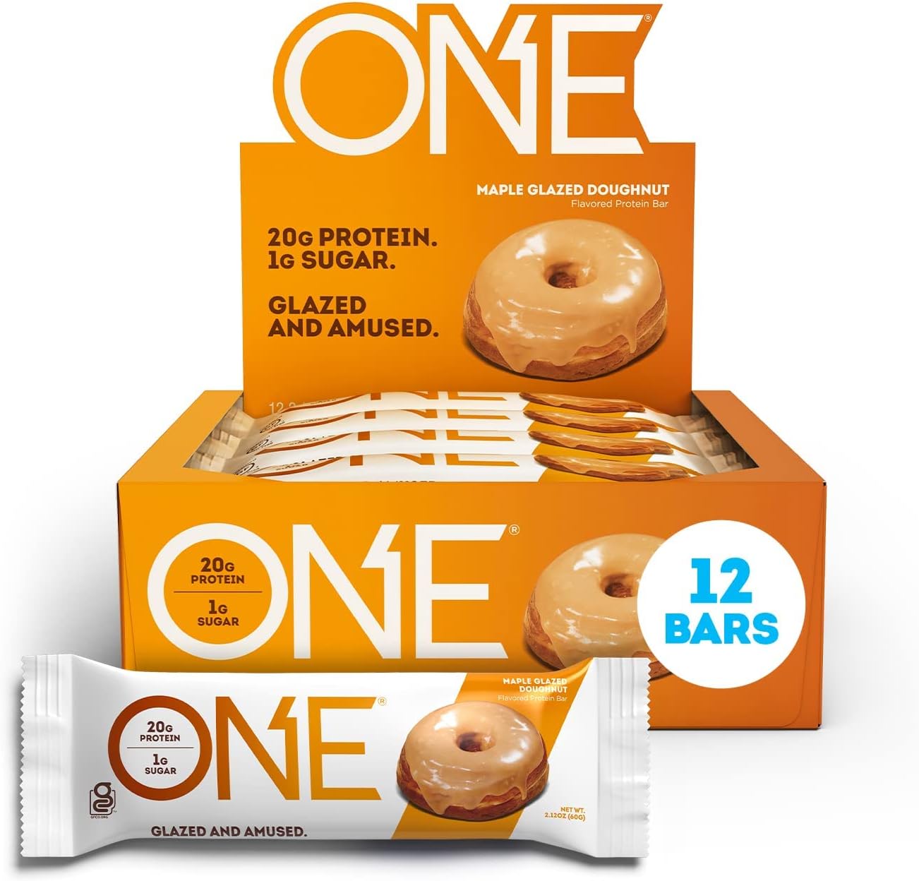 ONE Protein Bars, Maple Glazed Doughnut, Gluten-Free Protein Bar with 1.5 Pounds