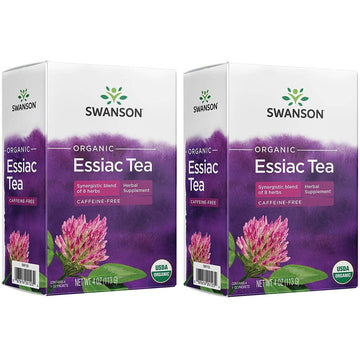 Swanson Organic Essiac Tea - Caffeine-Free 4 Pkts 2 Pack