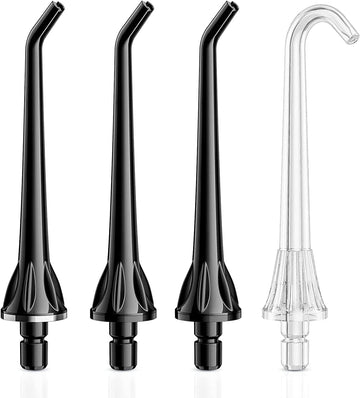 Only Compatible with COSLUS Water osser Tip Replacement Heads Black 4 Pieces