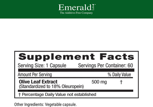 Emerald Labs Olive Leaf - Daily Supplement with Oleuropein Extract and
