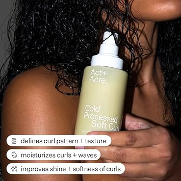 ACT+ ACRE Cold Processed Soft Curl Lotion for Defined Curls - Moisturize and Enhance Shine - Reduce Frizz and yaways - Soft and Light Hold