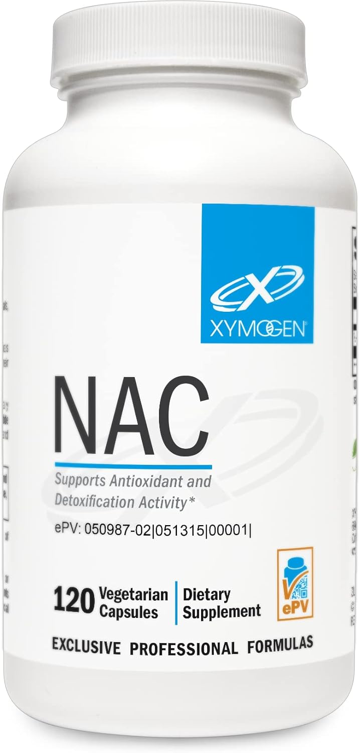 XYMOGEN NAC N-Acetyl-Cysteine 600mg - Cardiovascular, Antioxidant, Liv