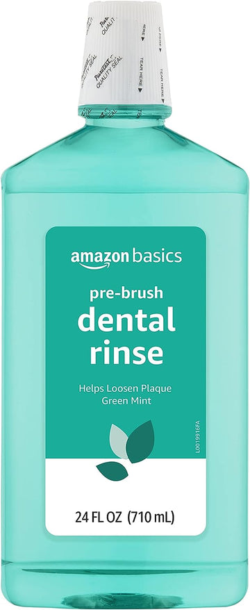 Amazon Basics Pre-Brush Dental Rinse, Green Mint, 24 uid , 1-Pack (Previously Solimo)