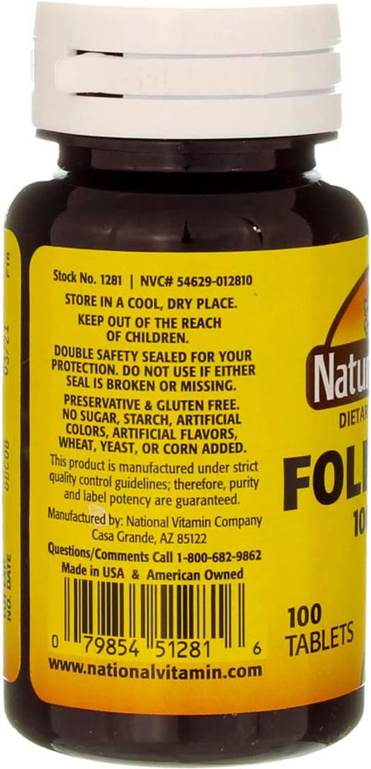 Swanson Nature's Blend Folic Acid 1000 mcg 100 Tablets