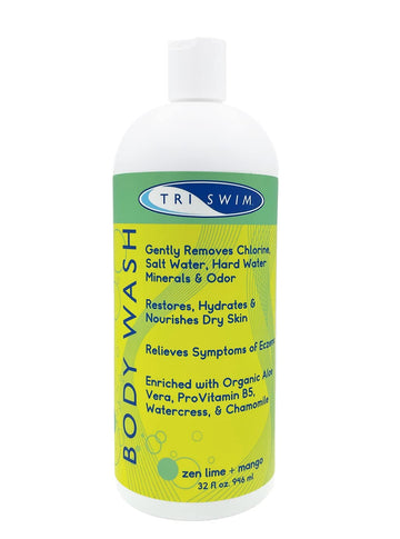 TRISWIM Chlorine Removal Body Wash 32   | After Swim Care | Moisturising Chlorine Body Soap For Swimmers And Athletes