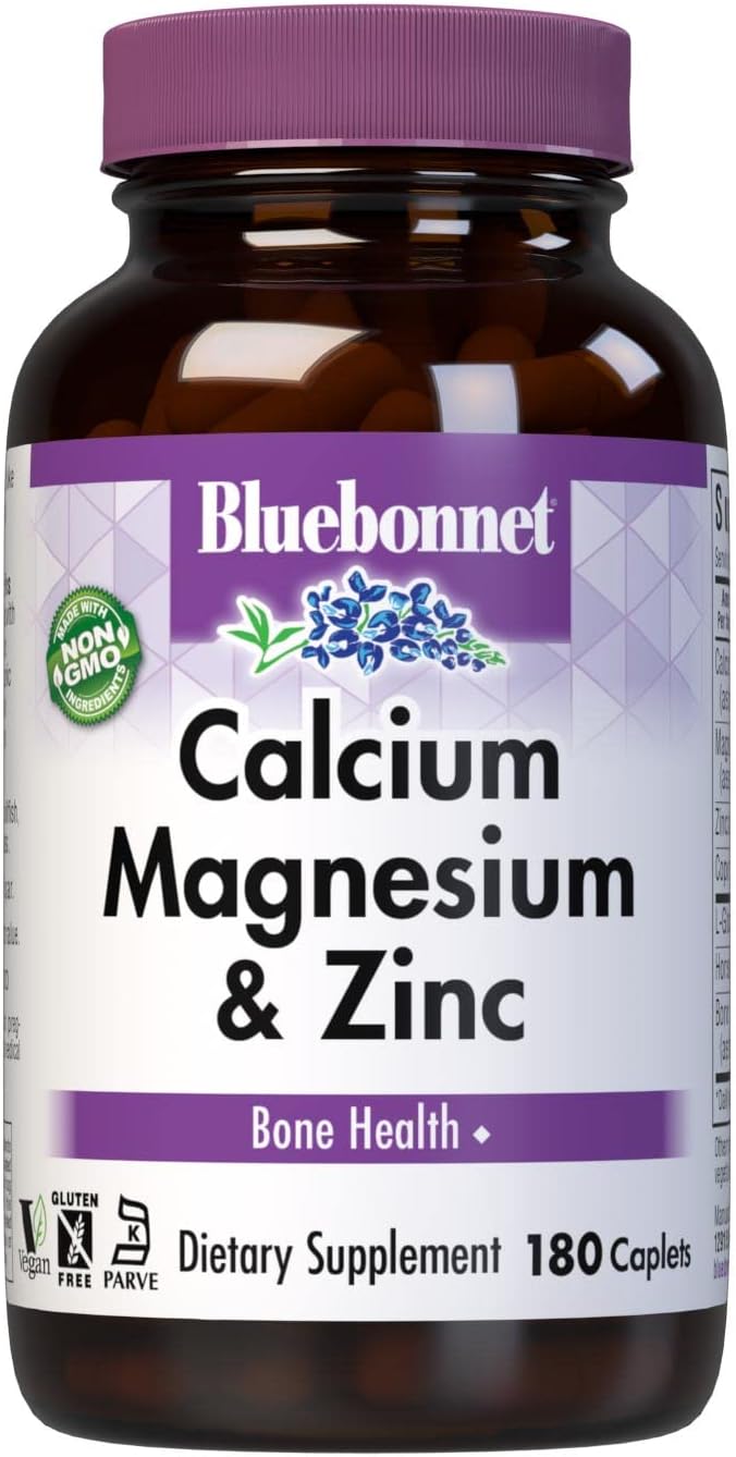 BlueBonnet Calcium Magnesium Zinc Caplets, 180 Count180 Count