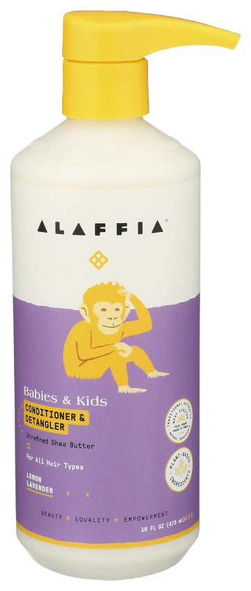 Alaffia Lemon Lavender Babies & Kids Conditioner & Detangler, 16 FZ