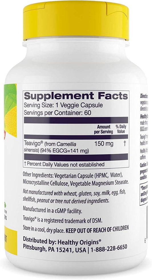 Healthy Origins TEAVIGO, Green Tea Extract, 94% EGCG, 150 mg - Green T