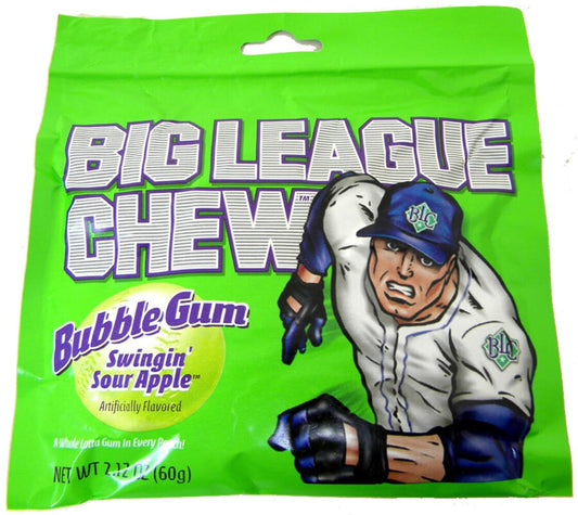Big League Chew Sour Apple Bubble Gum - 2.1 oz (24 pack) : G