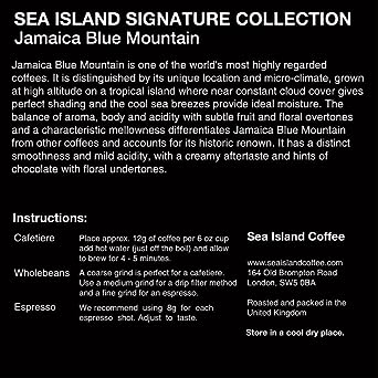 Sea Island Coffee - Jamaica Blue Mountain Signature Collection (Whole Bean, Bag)