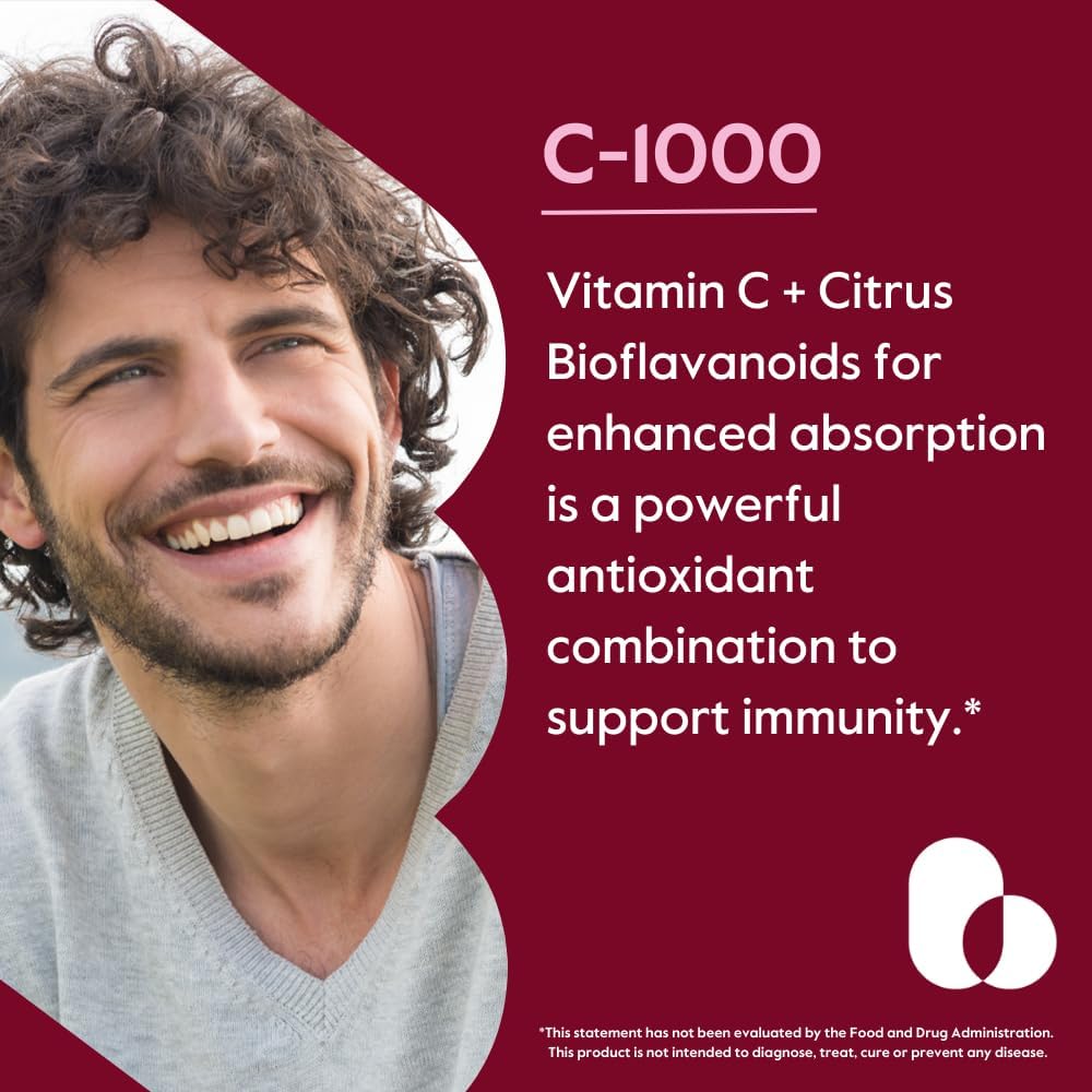 BESTVITE Vitamin C 1000mg (120 Vegetarian Capsules) with Citrus Biofla