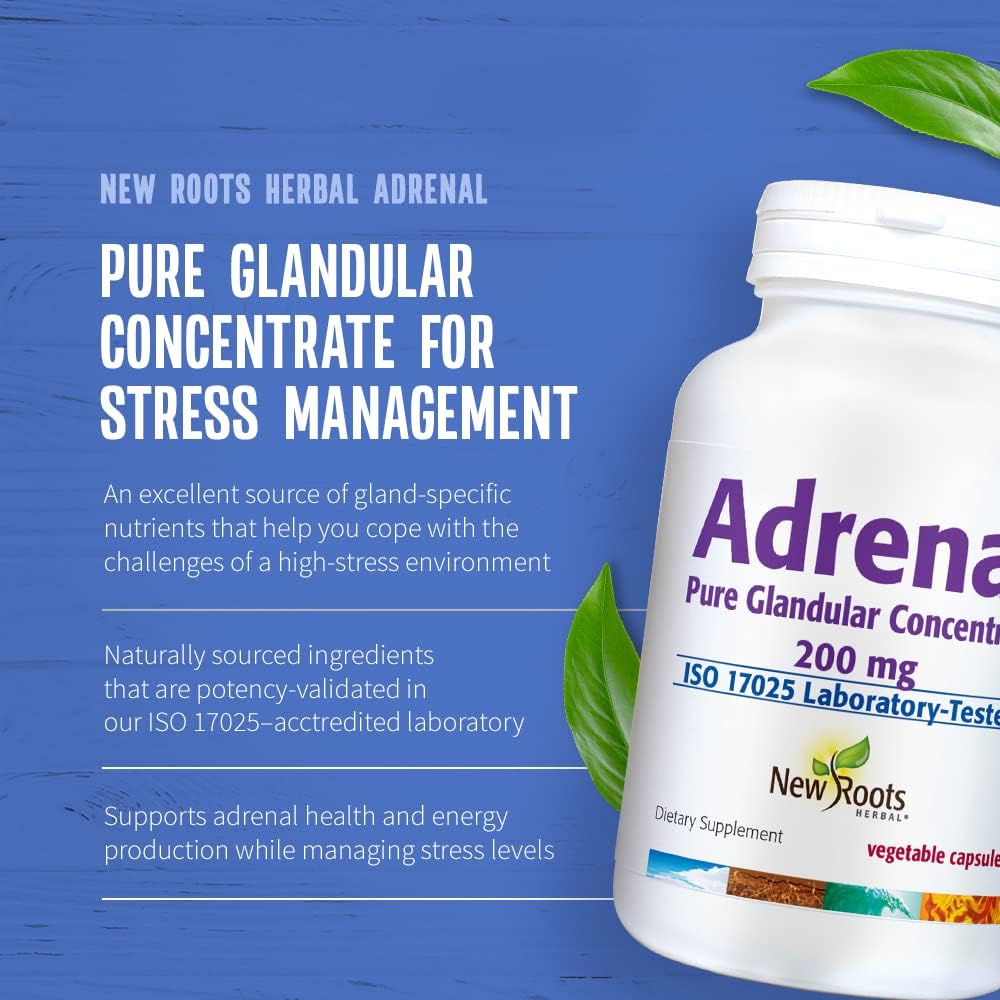 NEW ROOTS HERBAL Stress Relief & Fatigue Remedy - Adrenal Support Supp