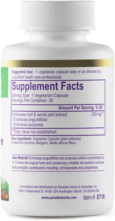 Paradise Herbs Echinacea Supplement, Dual Action Angustifolia & Purpur