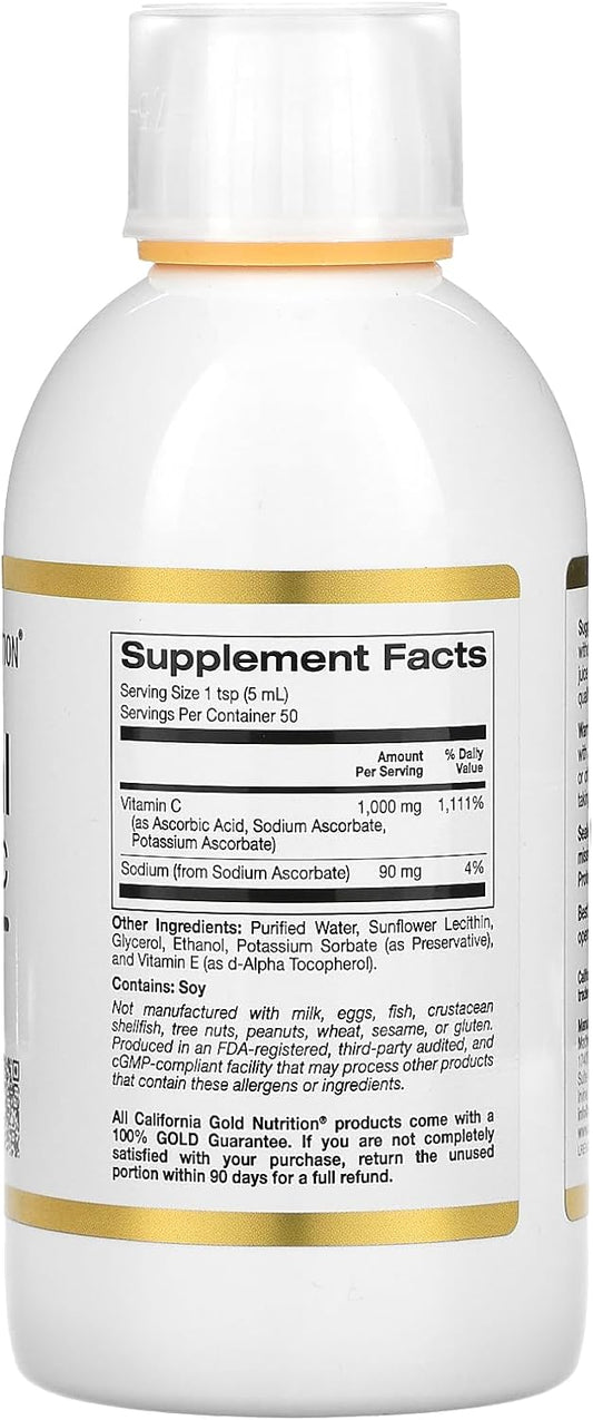 Liposomal Liquid Vitamin C, 1,000 mg, 250 ml, California Gold Nutritio