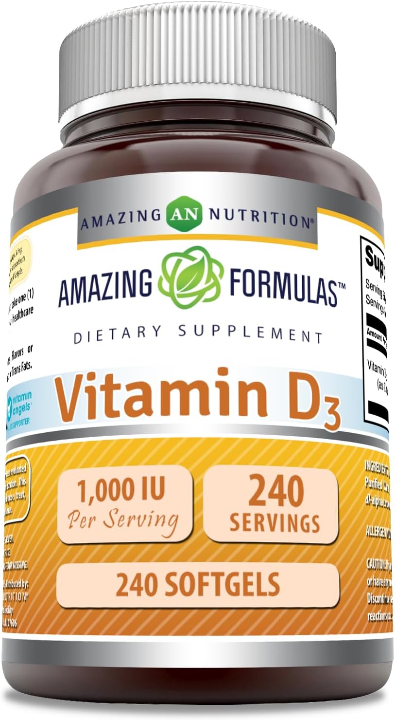 Amazing Formulas Vitamin D3 1000 Iu 240 Softgels Supplement | Non-Gmo
