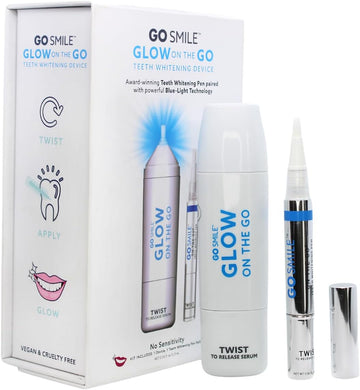 GO SMILE Glow On The Go Professional Teeth Whitening Pen with Enamel Safe Rechargeable Blue-Light Technology for Whiter Teeth, No Sensitivity - Travel Friendly Easy to Use Tooth Brightener Kit, Mint
