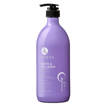 Luseta Biotin & Collagen Shampoo Thickening for Hair Loss & Fast Hair Growth - Infused with Argan Oil to Repair Damaged Dry Hair - Sulfate Free Paraben Free 33.8oz