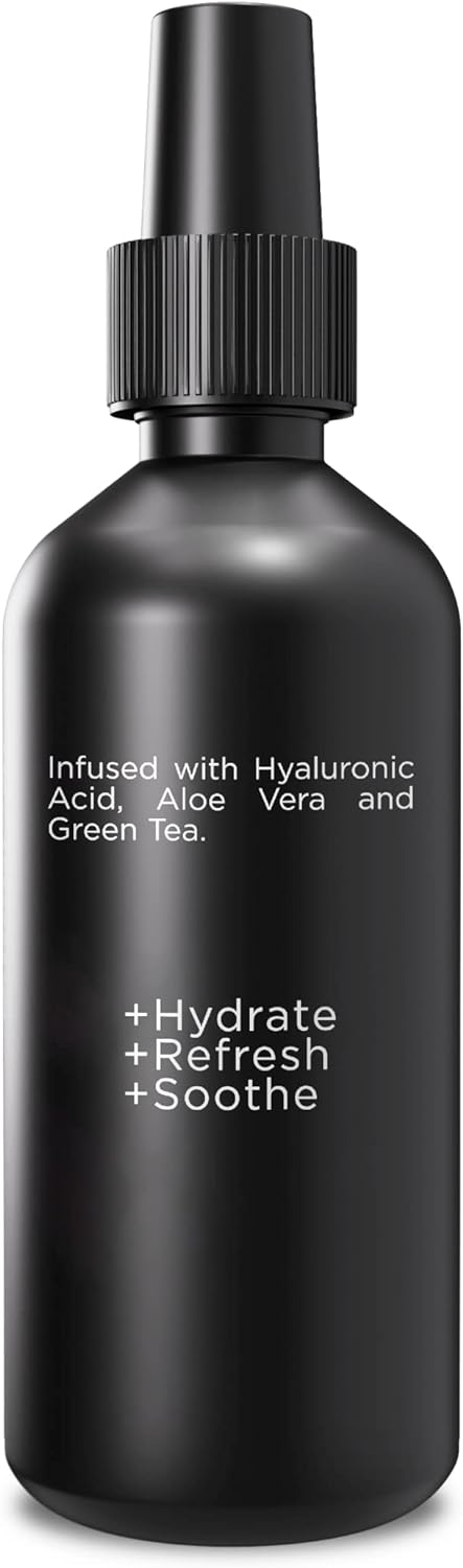 Hyaluronic Acid & Aloe Coconut Face Mist for Men – Hydrating & Refreshing Green Tea & Rose Water Facial Mist for All Skin Types – Day & Night Mens Anti-Aging Calming Facial Toner 3.4