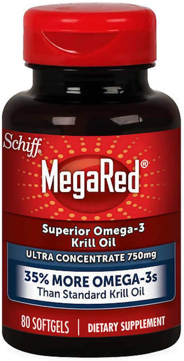 MegaRed Ultra Concentration 750mg Omega-3 Krill Oil with EPA/DHA & Astaxanthin-30% more Omega-3s per mg-Phospholipid Ome