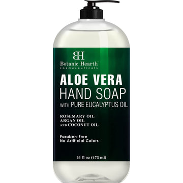 Botanic Hearth Aloe Vera Hand Soap with Eucalyptus Essential Oil - Liquid Hand Wash for Cleansing, Moisturizing, and Nourishing Hand & Body, 16