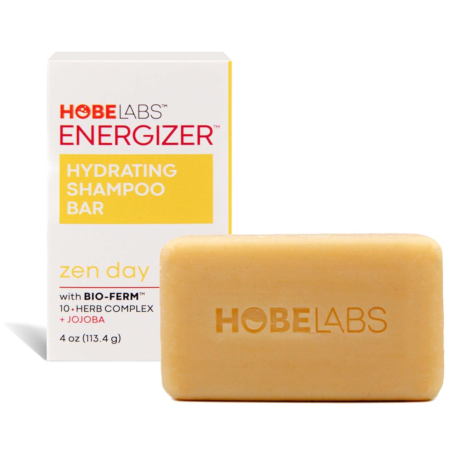 Hobe Labs Zen Day Hydrating Shampoo Bar - Clean & Nourish Your Hair. Bio-Ferm Herbal Complex – Build Strong Hair
