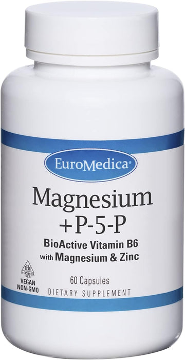 Euromedica Magnesium + P-5-P - 60 Capsules - Bio-Active Vitamin B6 wit