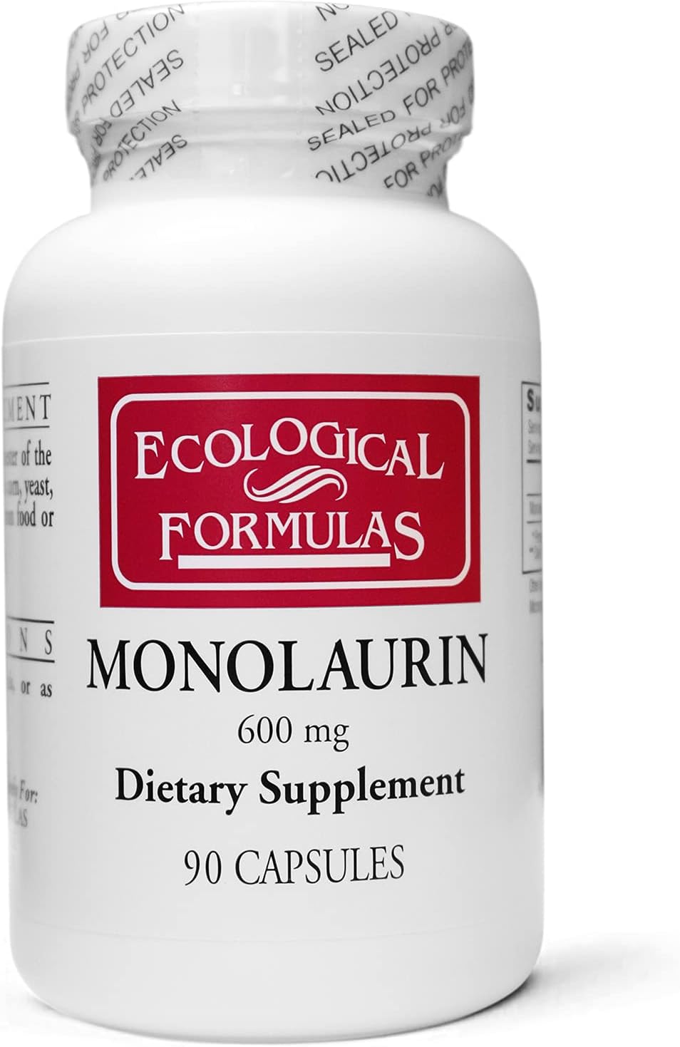 Ecological Formulas Monolaurin 600 mg, Creamy White,Capsule, 90 Count