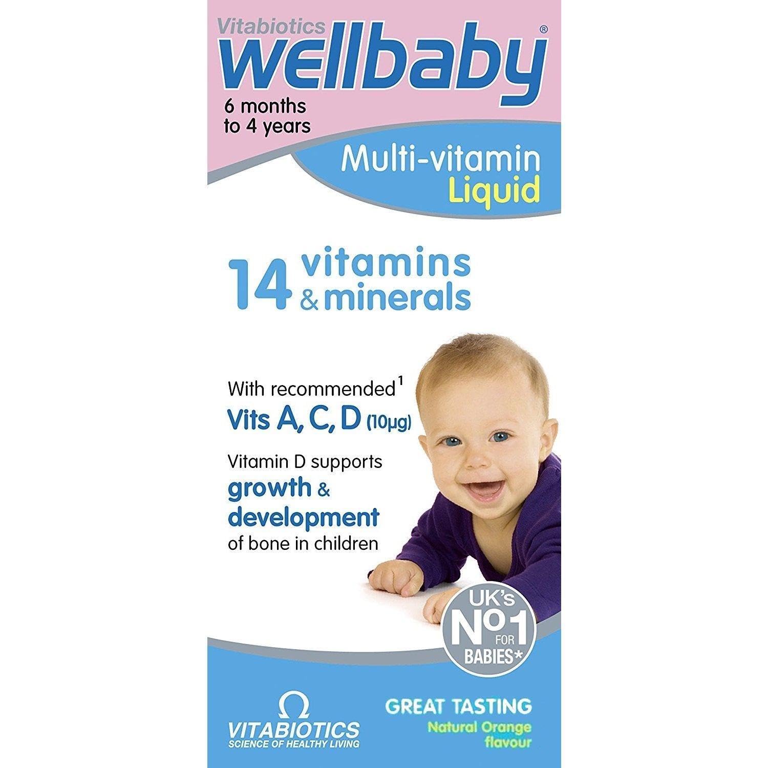 Vitabiotics Wellkid Baby and Infant Vitamins, Capsule, (150ml)