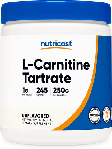 Nutricost L-Carnitine Tartrate Powder (250 Grams) - 1 Gram per Serving, 245 Servings