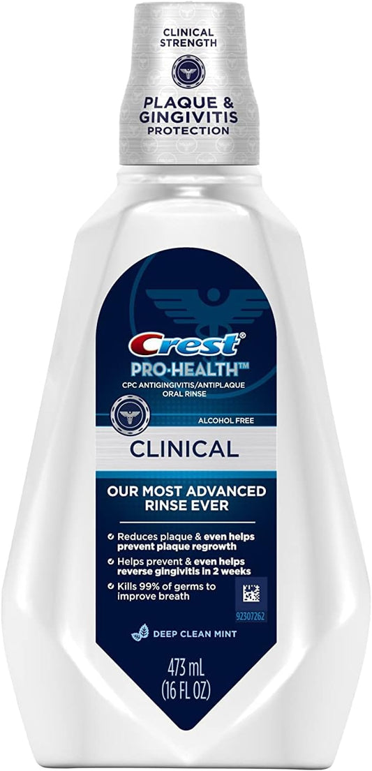 Crest Pro-Health Clinical CPC Antigingivitis/Antiplaque Oral Rinse Deep Clean Mint, Clean Mint 473  (Pack of 2)