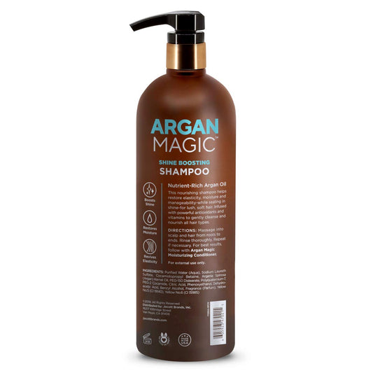 Argan Magic Shine Boosting Shampoo - Gently Cleanses and Restores Hair to Calm Frizz and Boost Shine | Made in USA, Paraben Free, Cruelty Free (1 Pack)