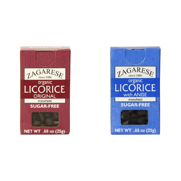 Zagarese 100% Organic Licorice, Original, 0.88 Ounce Flip Top Box & 100% Organic Licorice with Anise, 0.88 Ounce Flip To