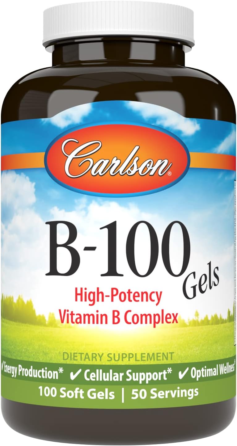 Carlson - B-100 Gels, High-Potency Vitamin B Complex, Energy Productio