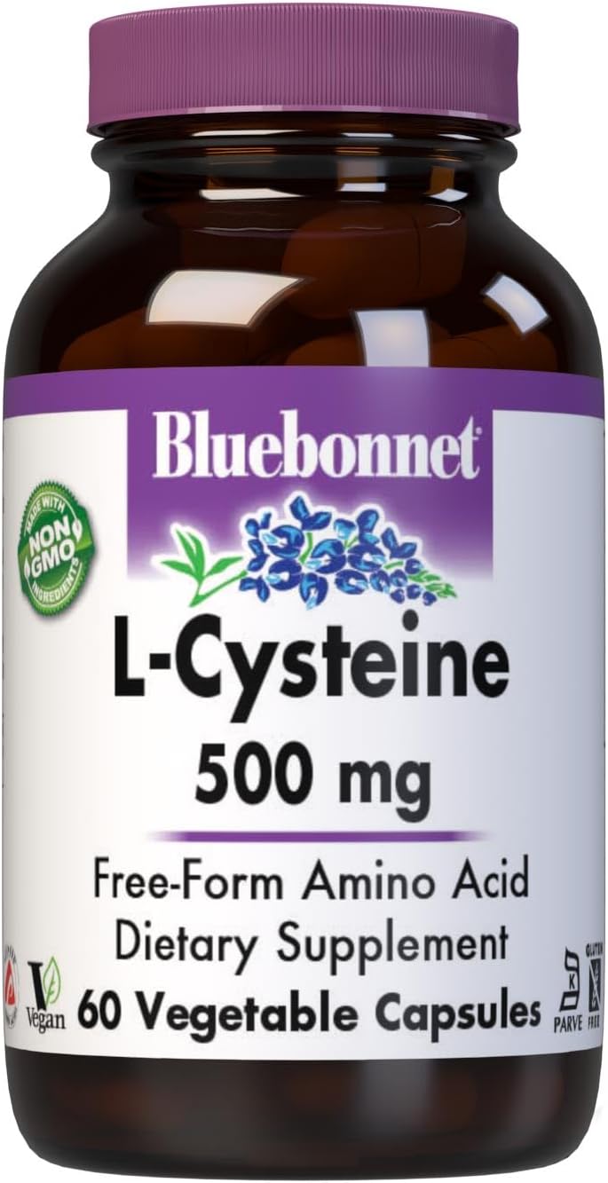 Bluebonnet Nutrition L-Cysteine 500mg, Free-Form Amino Acid, Promotes