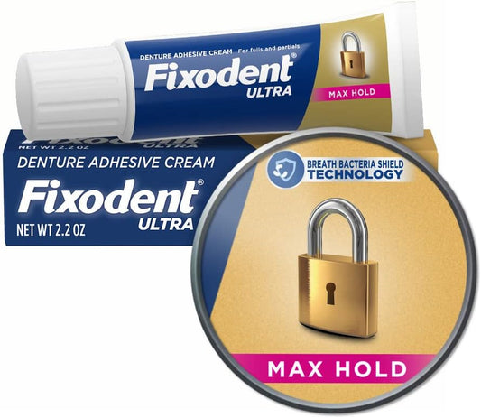 Fixodent Ultra Max Hold Dental Adhesive, 2.2