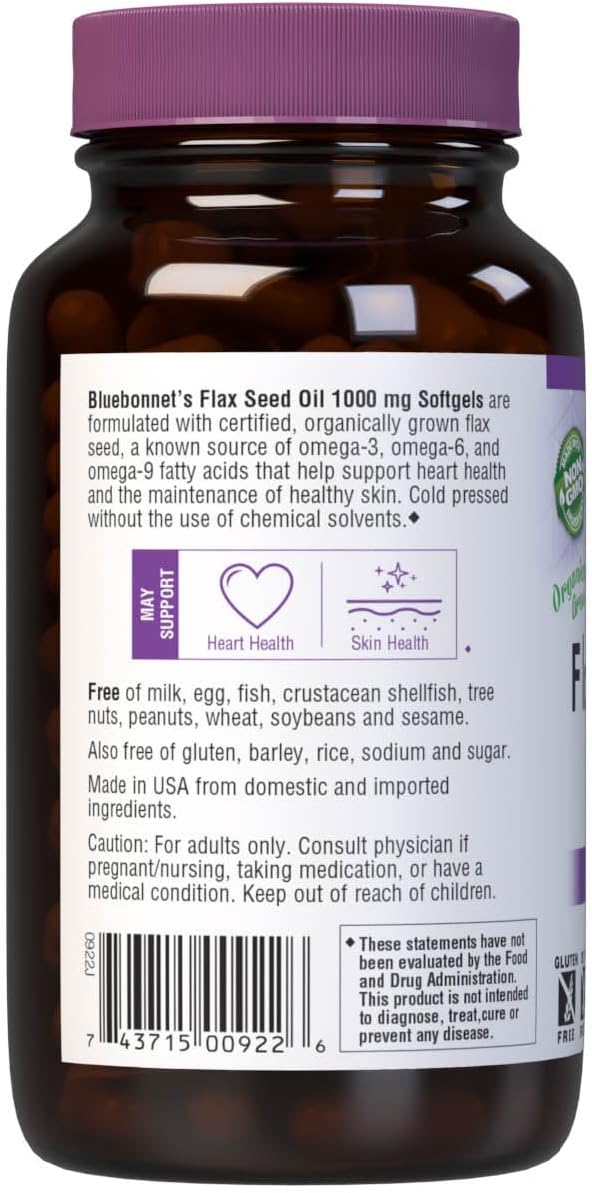 BlueBonnet Flaxseed Oil Softgels, 1000 mg, 100 Count