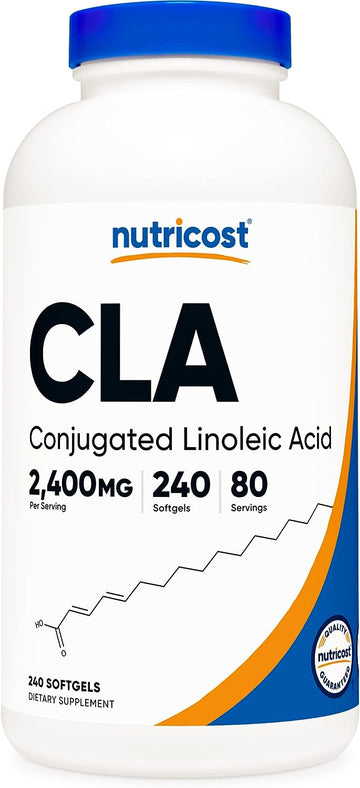 Nutricost CLA (Conjugated Linoleic Acid) 2,400mg, 240 Softgels - Gluten Free, Non-GMO, 800mg Per Softgel