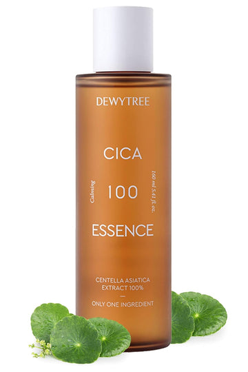 Dewytree Cica 100 Essence Vegan Soothing and Hydrating Essence Water with 100% Centella Asiatica Extract, Calming Irritated and Blemished Skin and Skin Nourishment 160