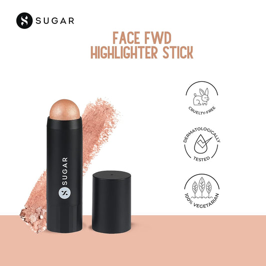 SUGAR Cosmetics - Face Fwd >> - Highlighter Stick - 03 Bronze Bellwether (Warm Gold) - Illuminating, Longlasting Formula, Lightweight Highlighter