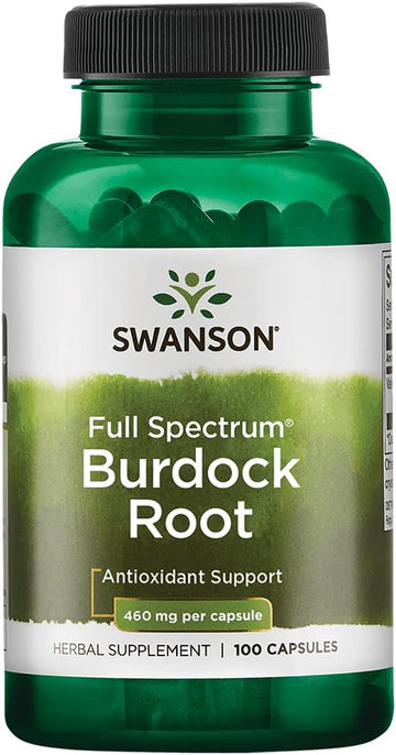 Swanson Burdock Root Kidney & Liver Support - Detox Skin Helps Remove Toxins from The Body - Support Well Being and Healthy Immune System - Herbal Antioxidant Supplement (460 mg 100 Capsules)