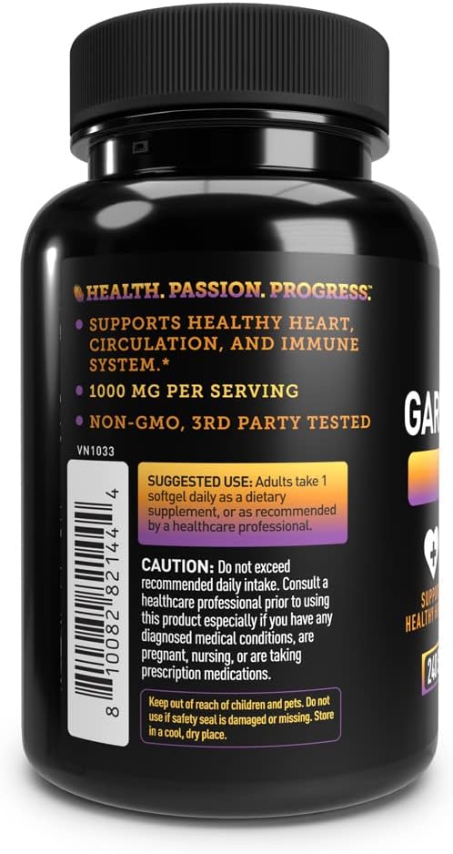  Véla Odorless Garlic Supplement | 1,000 mg per Serving | Su