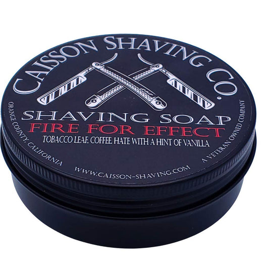 CAISSON SHAVING CO. Fire For Effect Shaving Soap. Veteran Owned Veteran Made. 4  can