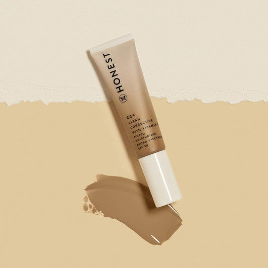 Honest Beauty CCC Clean Corrective with Vitamin C Tinted Moisturizer | Mineral SPF 30 | Vegan + Cruelty Free | Sahara Medium Deep, 1