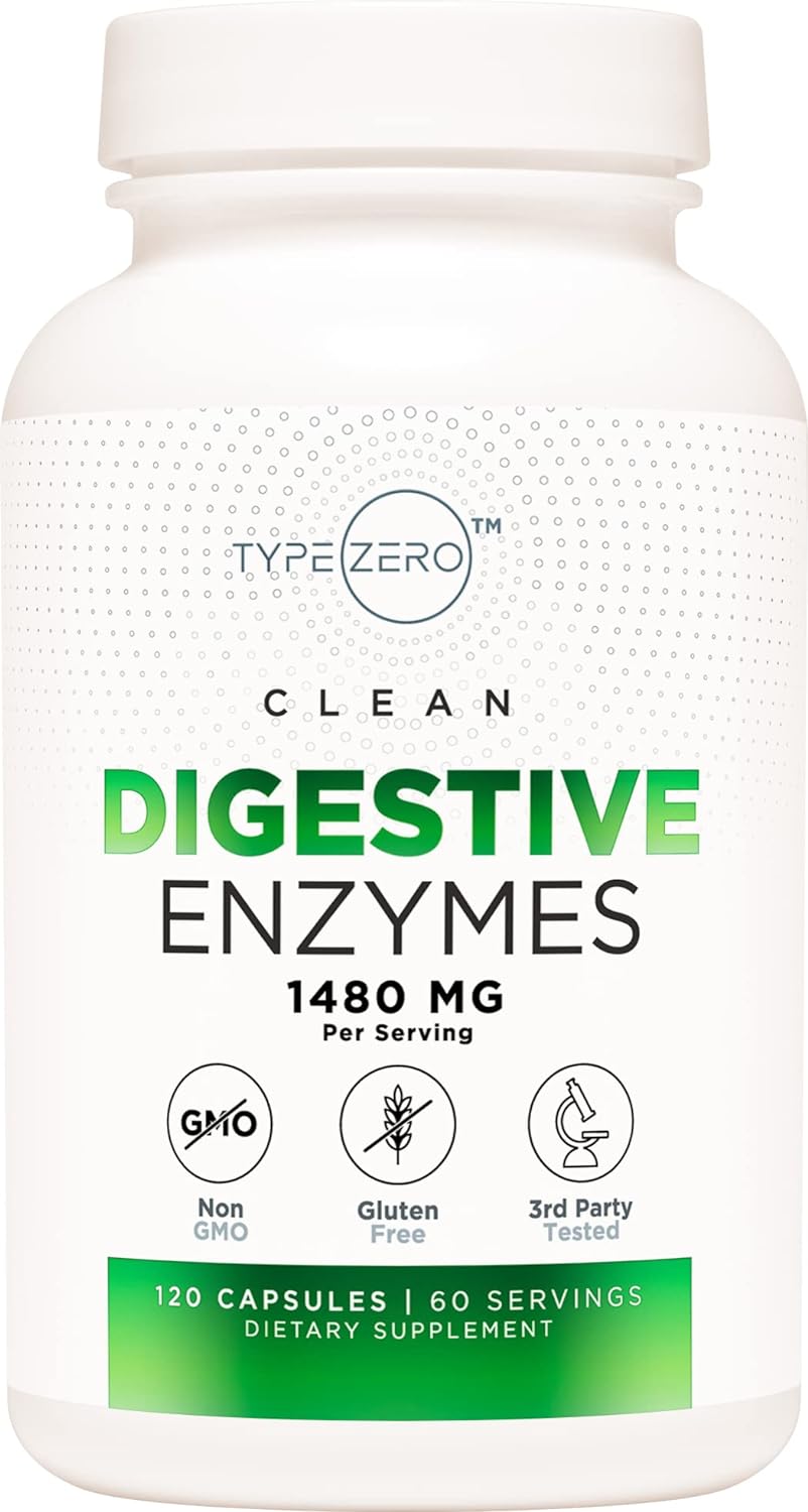 Type Zero Digestive Enzymes (335Mg, 120 Capsules) Complete Digestive E4.8 Ounces