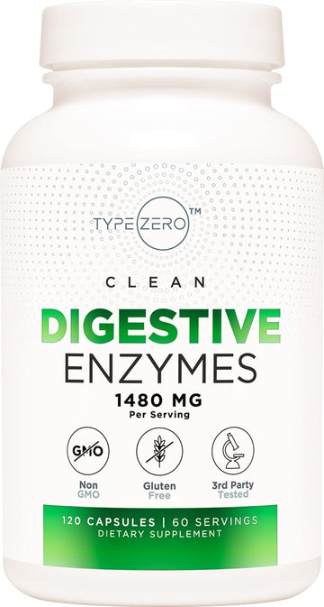 Type Zero Digestive Enzymes (335Mg, 120 Capsules) Complete Digestive E4.8 Ounces