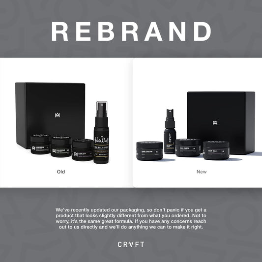 CRVFT Exploration + Travel Kit | Sea Salt Spray 1 + Hair Paste 1 + Hair Cream 1 + Hair Wax 1 – Uncompromising Grooming Products – The Ideal Men’s Gift - Scented -Stylist Approved