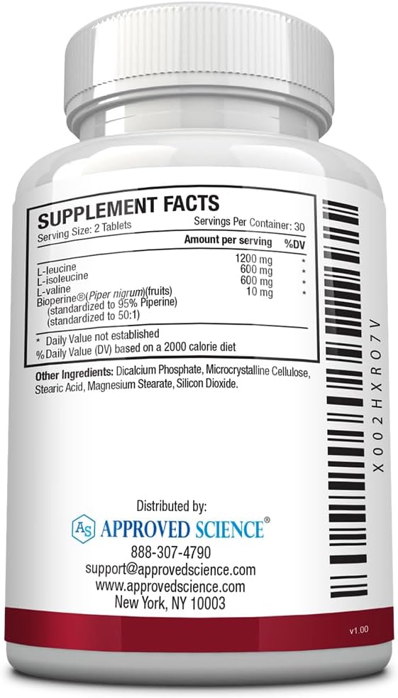 Approved Science BCAA Supplement - 60 Tablets - 2400mg - Increase Perf